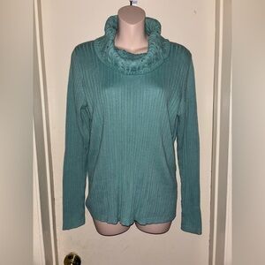 Croft & Barrow. Teal Ribbed Sweater. Size L